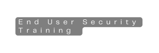 End User Security Training